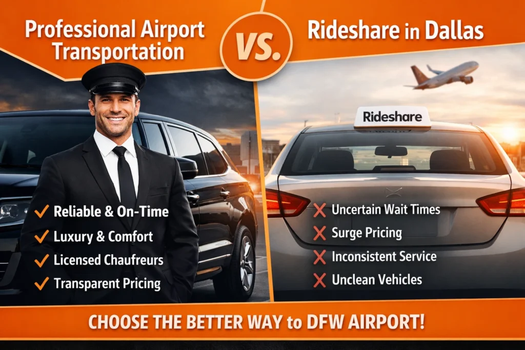 Why Professional Airport Transportation Beats Rideshare in Dallas